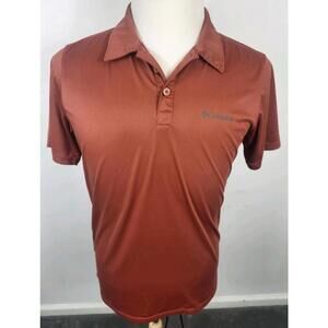 Columbia Omni Wick Mens Small Rust Short Sleeve 3 Button Golf Polo Shirt EUC